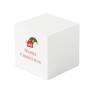 Green red hat merry Christmas add name text name Cube
