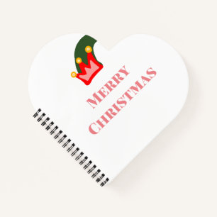 Green red hat merry Christmas add name text name Notebook