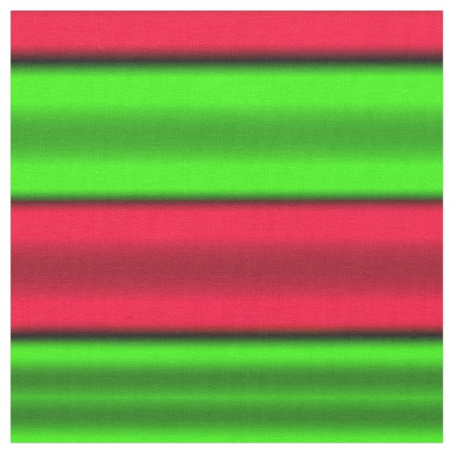 Green & Red Horizontal Stripes Fabric (Close Up)