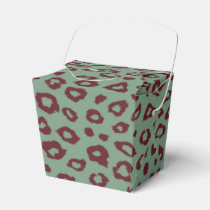 Green Red Leopard Print Favour Box