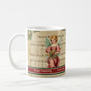 Green Red Merry Christmas Mug Angel Keepsake Gift