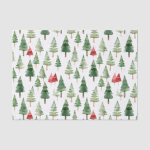 Green Red Merry Christmas Trees  Tissue Paper