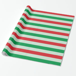 Green Red Mint Striped Patterned Paper