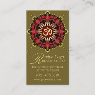 Green Red NewAge Gold OM Sign Yoga Business Cards