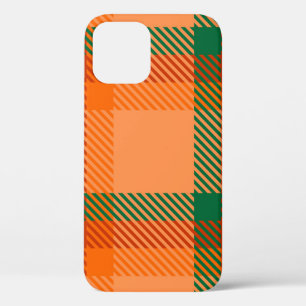 Green, Red, Orange and Beige Tartan Plaid Scottish iPhone 12 Case