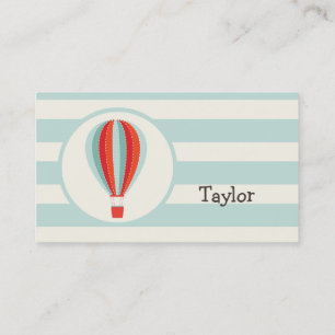 Green, Red, Orange Hot Air Balloon Business Card