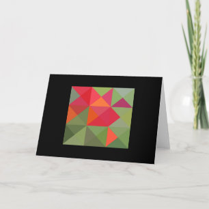Green Red Orange Quilt Square Note Card