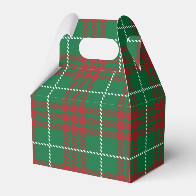 Green & Red Plaid Favour Box (Front Side)