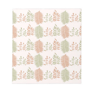 Green Red Retro Vintage Leaf Pattern Notepad