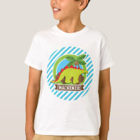 Green & Red Stegosaurus Dinosaur; Blue & White
