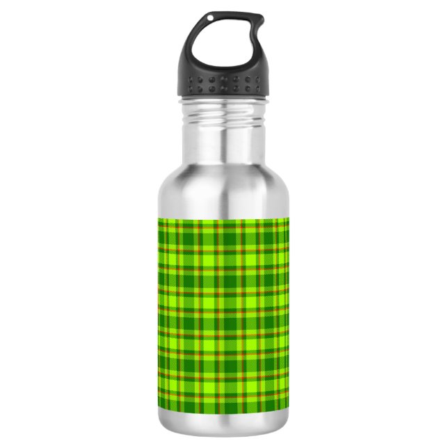 Green Red Tartan Chequered Plaid Pattern-55788 532 Ml Water Bottle (Front)