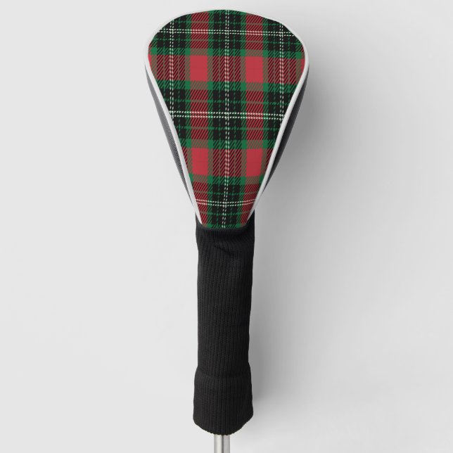 Green & Red Tartan Golf Head Cover (Front)