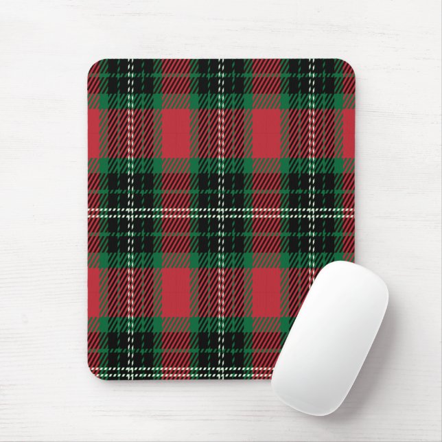 Green & Red  Tartan Mouse Pad (With Mouse)