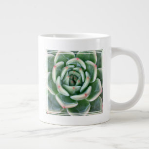 Green Red Tipped Succulent Large Coffee Mug