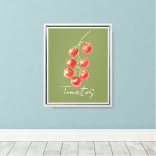 Green Red Tomatos Canvas Print