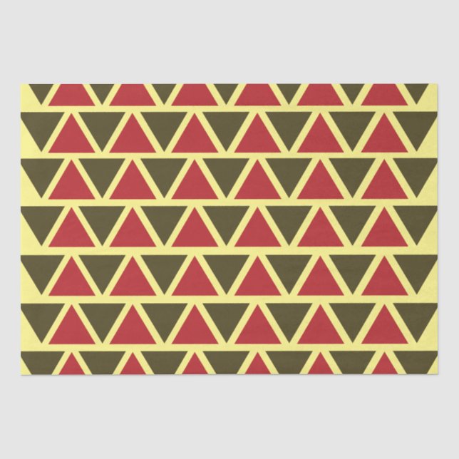Green Red Triangle Geometric  Tissue Paper (Front)