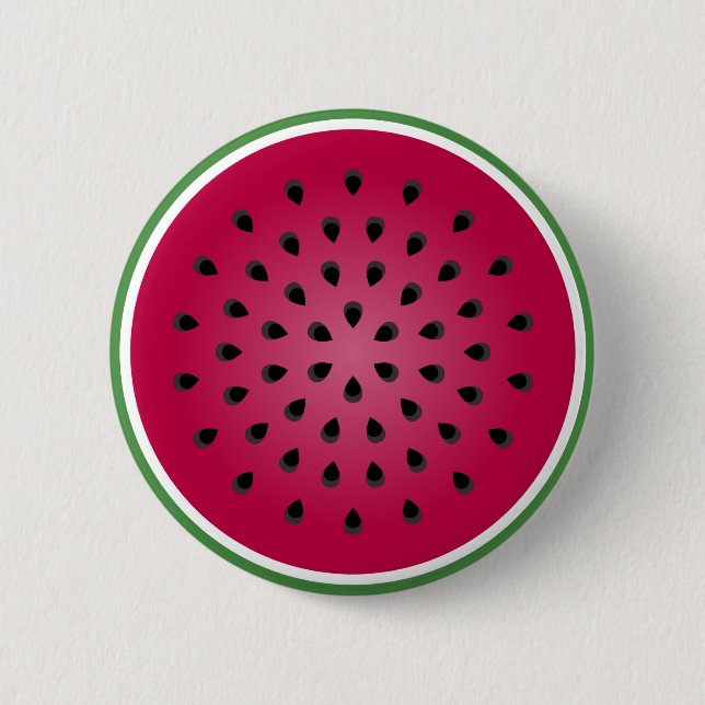Green Red Watermelon Design 6 Cm Round Badge (Front)