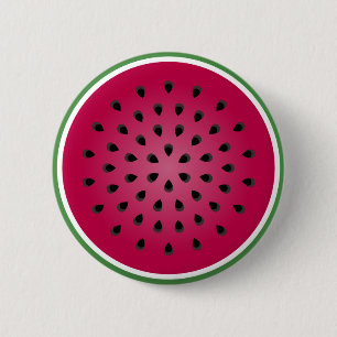 Green Red Watermelon Design 6 Cm Round Badge