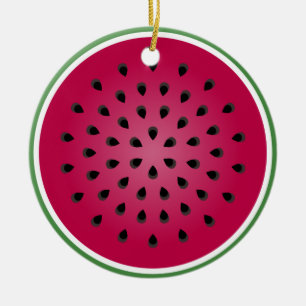 Green Red Watermelon Design Ceramic Tree Decoration