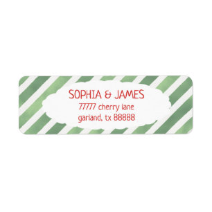 Green Red Whimsical Christmas Return Address Label