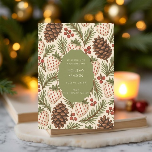 Green Red Whimsical Watercolor Holiday Card  (Creator Uploaded)