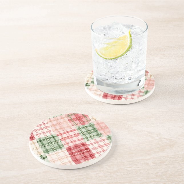 Green Red White Candy Canes Coaster (Side)