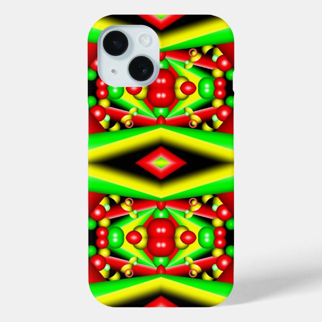 Green Red Yellow Bubbles And Stripes Abstract Art  Case-Mate iPhone Case (Back)