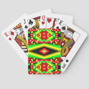 Green Red Yellow Bubbles And Stripes Abstract Art Playing Cards