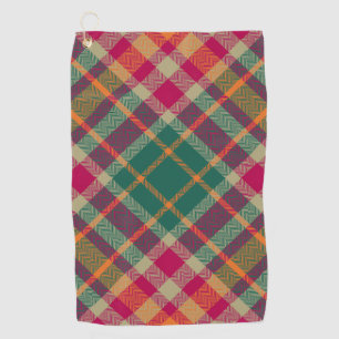 Green Red Yellow Scottish Tartan Plaid Golf Towel