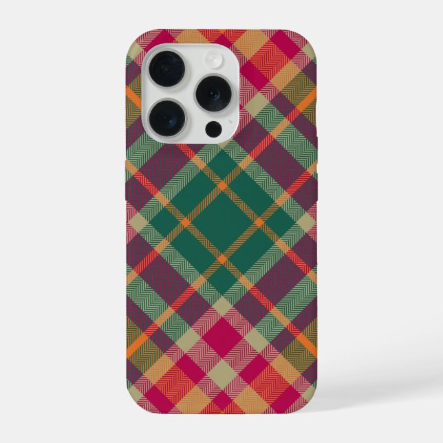 Green Red Yellow Scottish Tartan Plaid iPhone Case (Back)