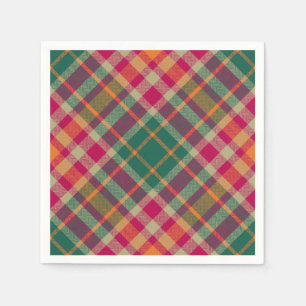 Green Red Yellow Scottish Tartan Plaid Napkin