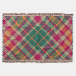 Green Red Yellow Scottish Tartan Plaid Throw Blanket