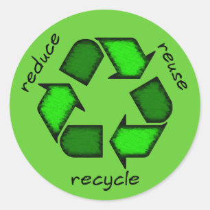Green Reduce, Reuse, Recycle Sticker
