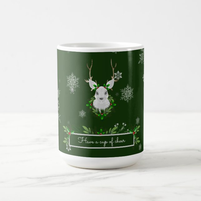 Green Reindeer Coffee Mug (Center)