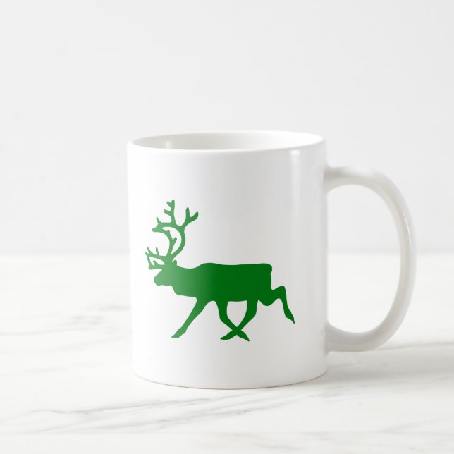 Green Reindeer Coffee Mug (Right)