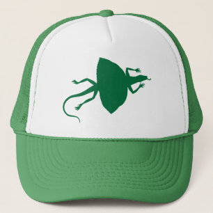 Green reptile trucker hat