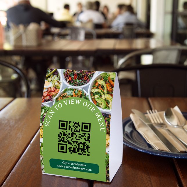 Green Restaurant Scan For Menu Photo & QR Code (Insitu(Restaurant))