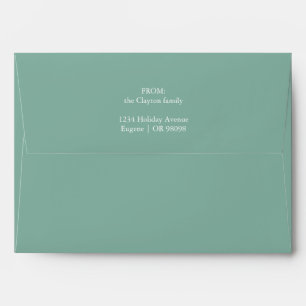 Green Retro Boho Minimalist Christmas Mailing Envelope