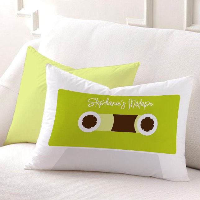 Green Retro Cassette Tape Lumbar Cushion (Creator Uploaded)