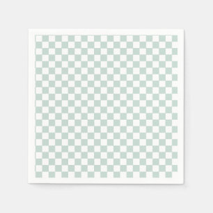 Green Retro Checker birthday Napkin
