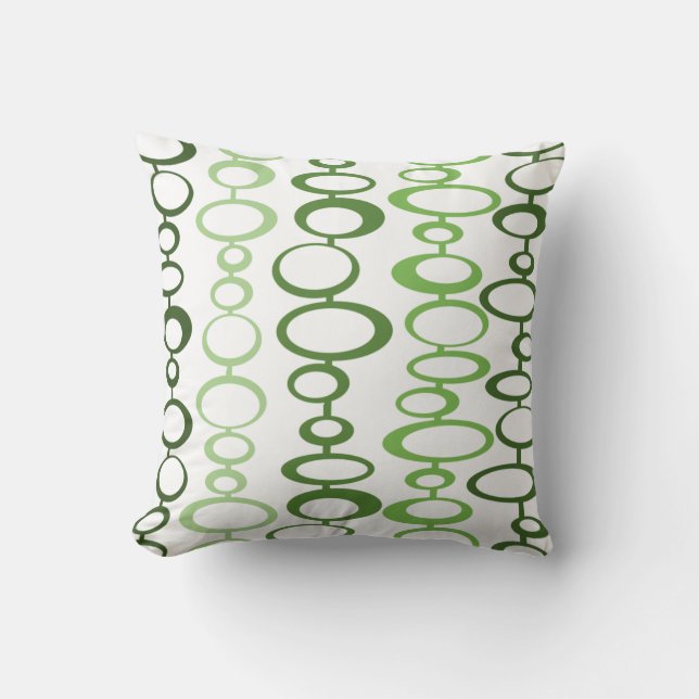 Green Retro Circles Cushion (Front)