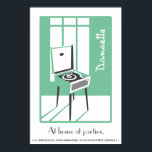 Green Retro Dansette record player Pop Art poster<br><div class="desc">Retro record player Pop Art poster</div>