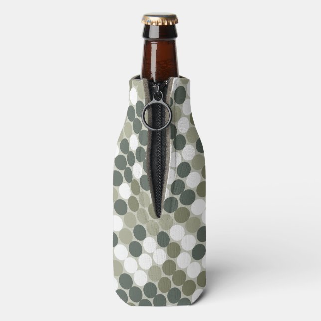 Green retro dots bottle cooler (Bottle Back)
