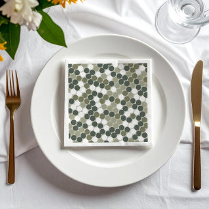 Green retro dots pattern napkin