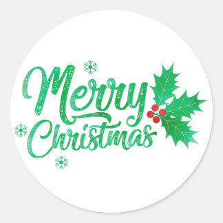 green retro line happy birthday classic round sticker