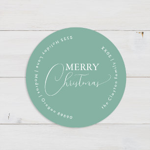 Green Retro Minimalist Christmas Envelope Seals