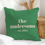 Green Retro modern minimalist Cushion<br><div class="desc">Green elegant retro minimalist wedding keepsake gift</div>