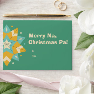 Green Retro Quirky Christmas Pamasko Snap Personal Envelope