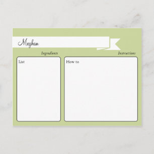 Green Retro Recipe Card