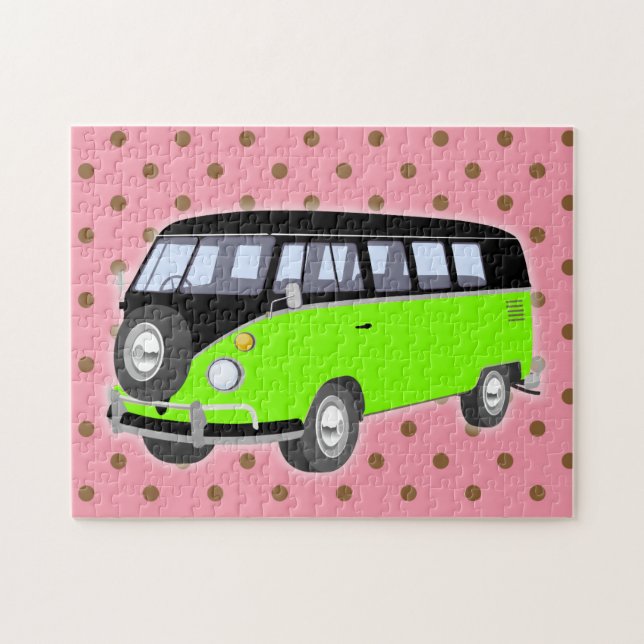 GREEN RETRO VAN ROADTRIP  PUZZLE CHALLENGING (Horizontal)